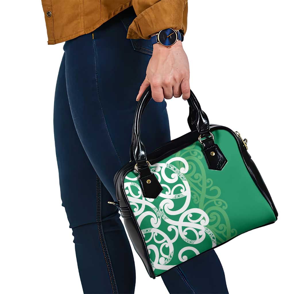 Pounamu Green Maori Shoulder Handbag Koru Kowhaiwhai - Aussie Hoodie