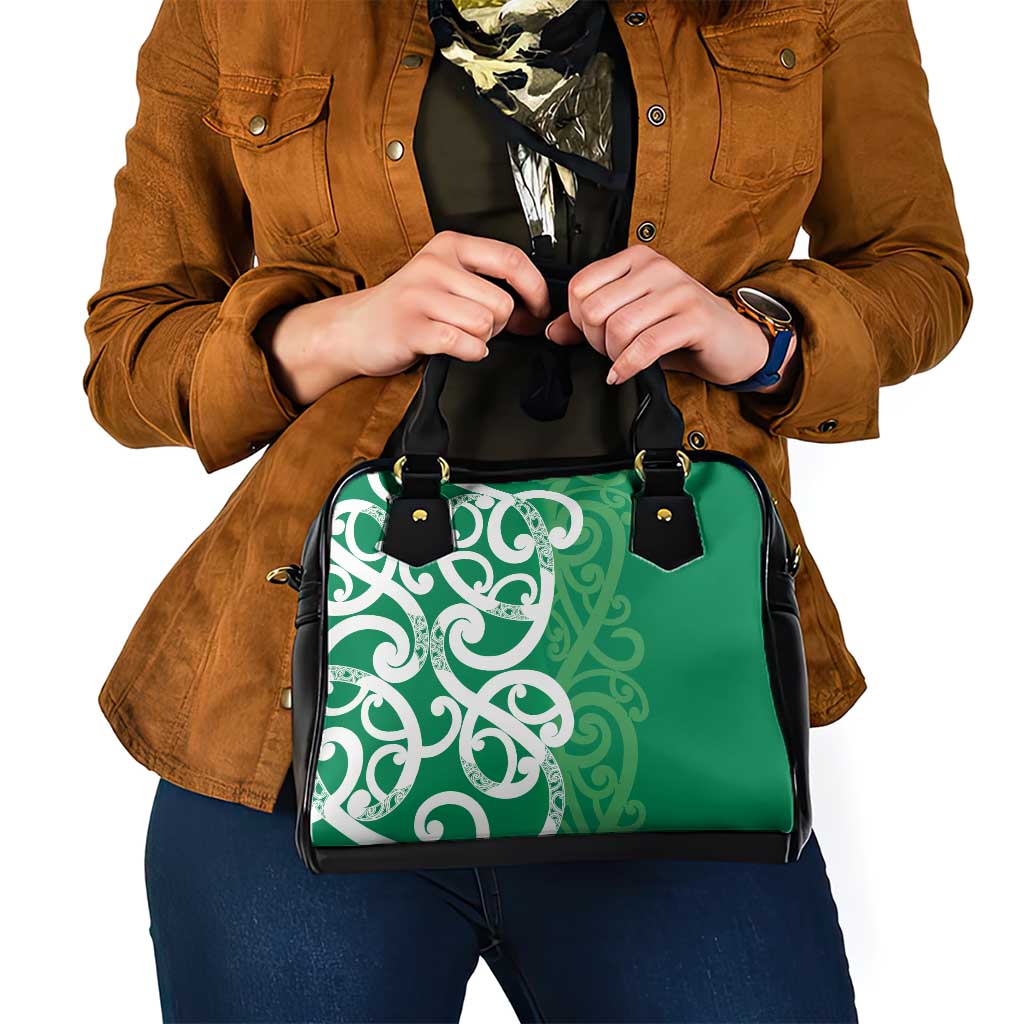 Pounamu Green Maori Shoulder Handbag Koru Kowhaiwhai - Aussie Hoodie