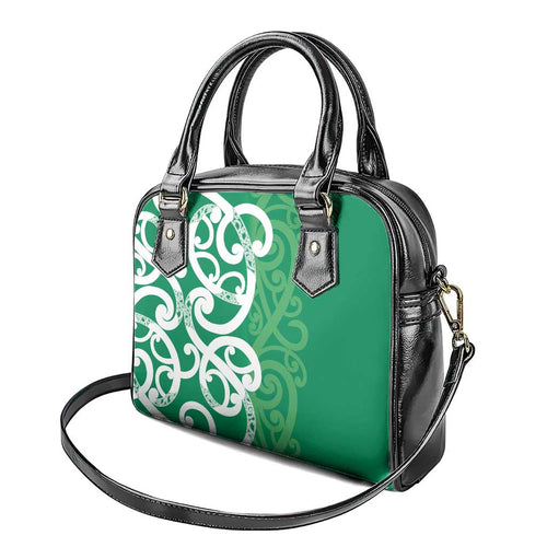 Pounamu Green Maori Shoulder Handbag Koru Kowhaiwhai - Aussie Hoodie
