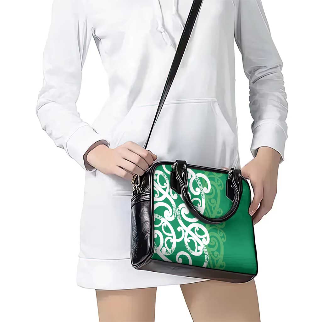 Pounamu Green Maori Shoulder Handbag Koru Kowhaiwhai - Aussie Hoodie