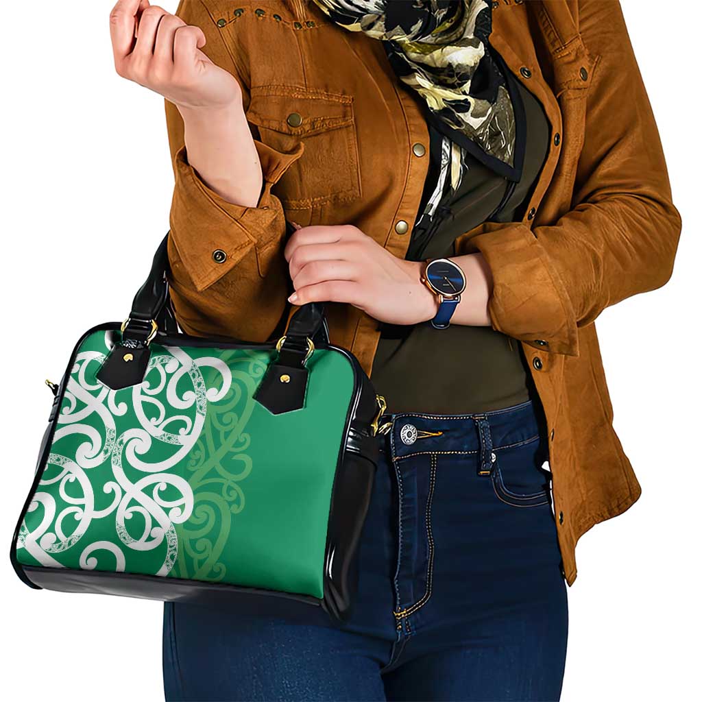 Pounamu Green Maori Shoulder Handbag Koru Kowhaiwhai - Aussie Hoodie