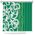Pounamu Green Maori Shower Curtain Koru Kowhaiwhai - Aussie Hoodie