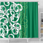 Pounamu Green Maori Shower Curtain Koru Kowhaiwhai - Aussie Hoodie
