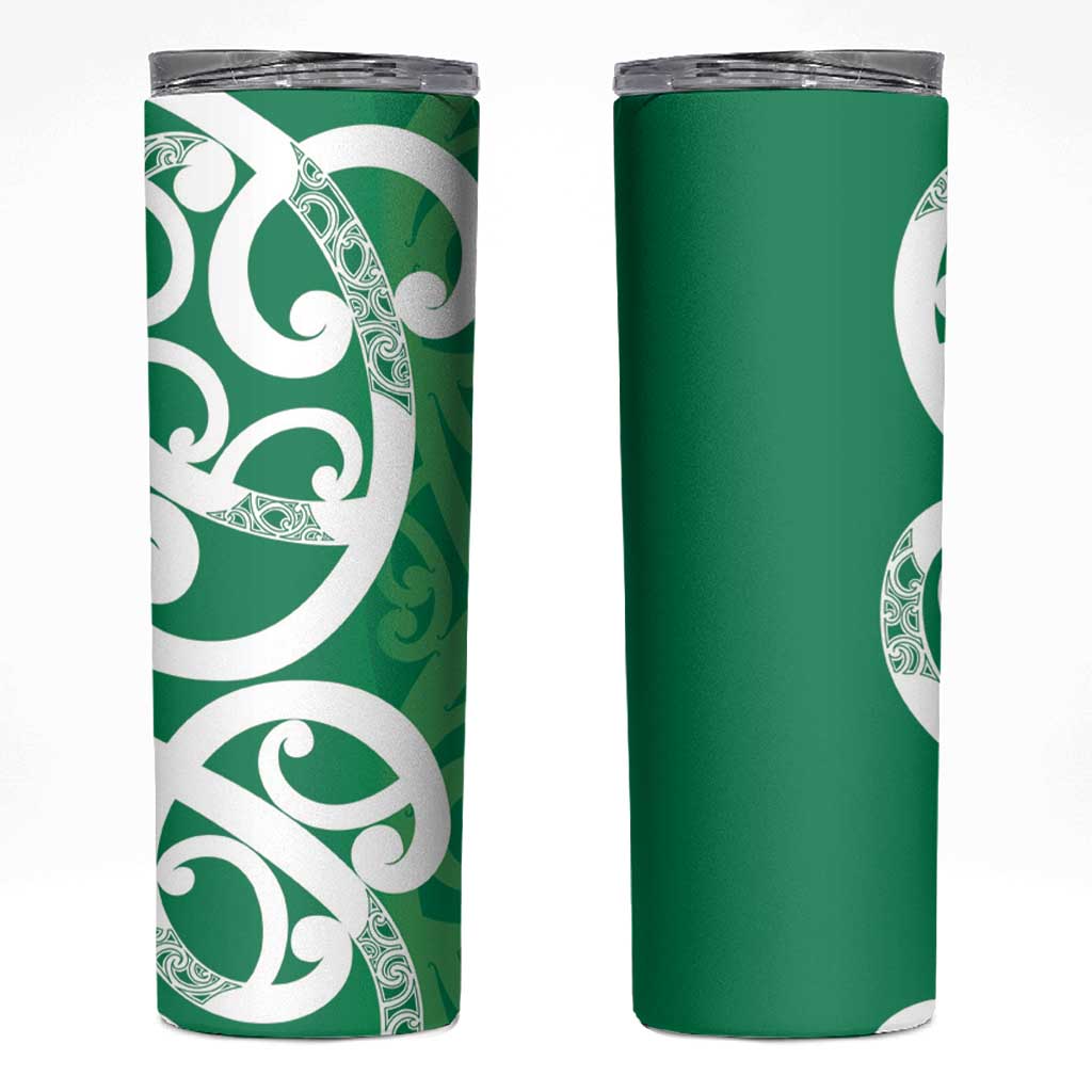 Pounamu Green Maori Skinny Tumbler Koru Kowhaiwhai - Aussie Hoodie