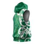 Pounamu Green Maori Sleeveless Hoodie Koru Kowhaiwhai - Aussie Hoodie