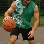 Pounamu Green Maori Sleeveless Hoodie Koru Kowhaiwhai - Aussie Hoodie