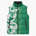 Pounamu Green Maori Sleeveless Puffer Jacket Koru Kowhaiwhai - Aussie Hoodie