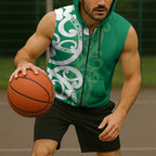 Pounamu Green Maori Sleeveless Zip Hoodie Koru Kowhaiwhai - Aussie Hoodie