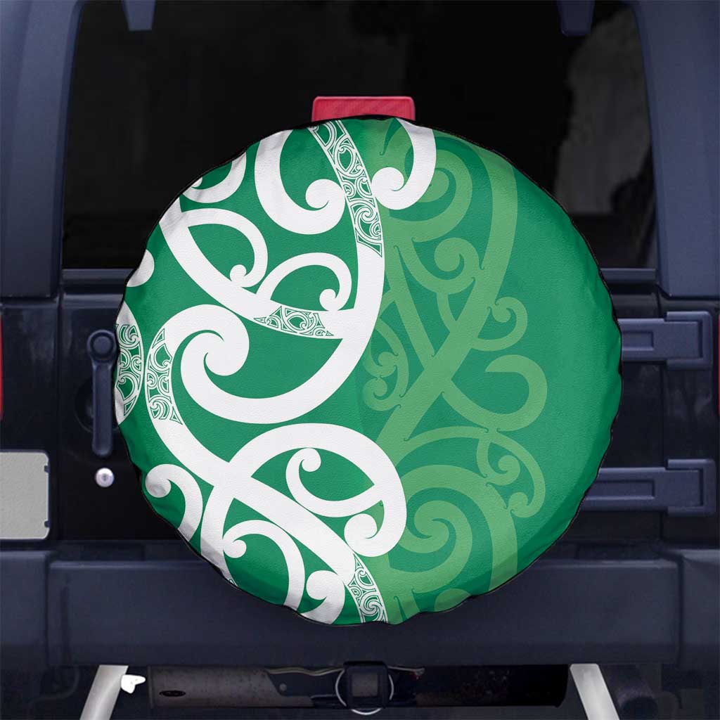 Pounamu Green Maori Spare Tire Cover Koru Kowhaiwhai - Aussie Hoodie