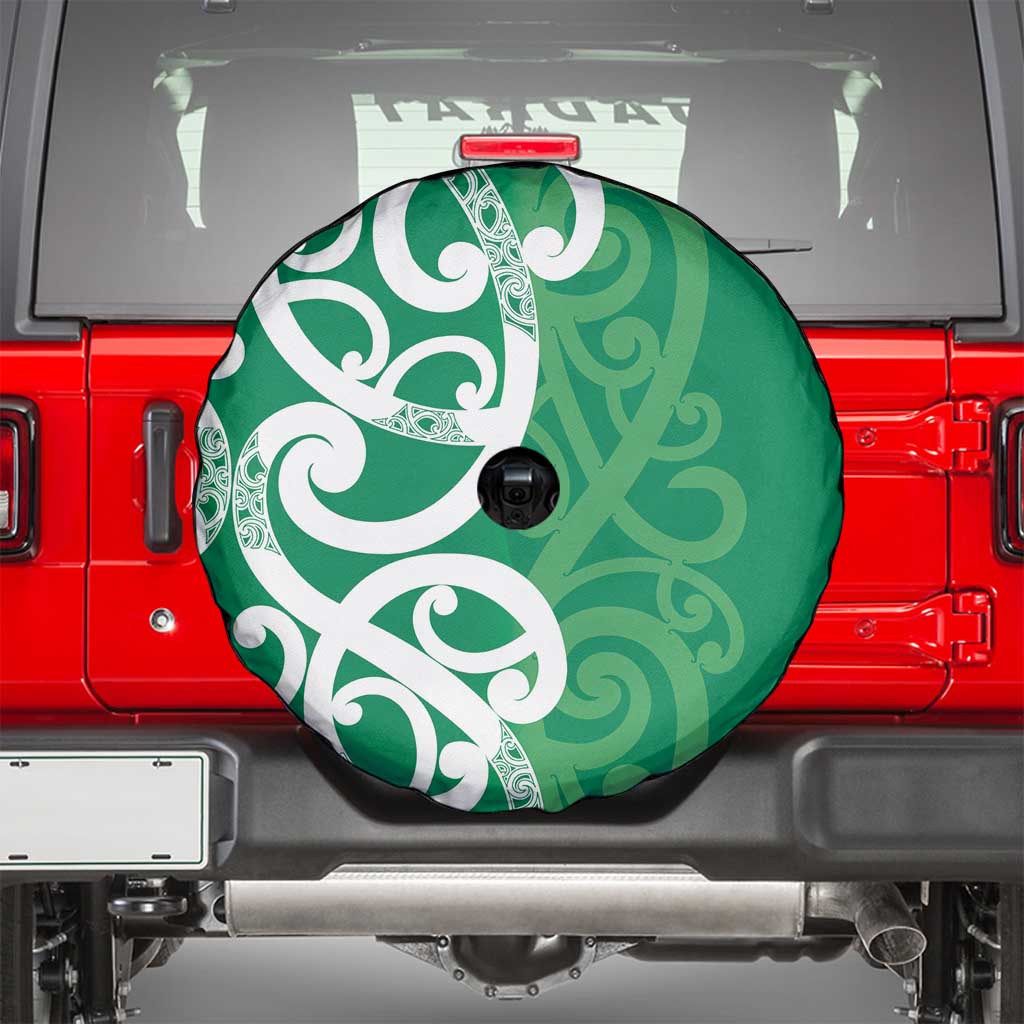 Pounamu Green Maori Spare Tire Cover Koru Kowhaiwhai - Aussie Hoodie
