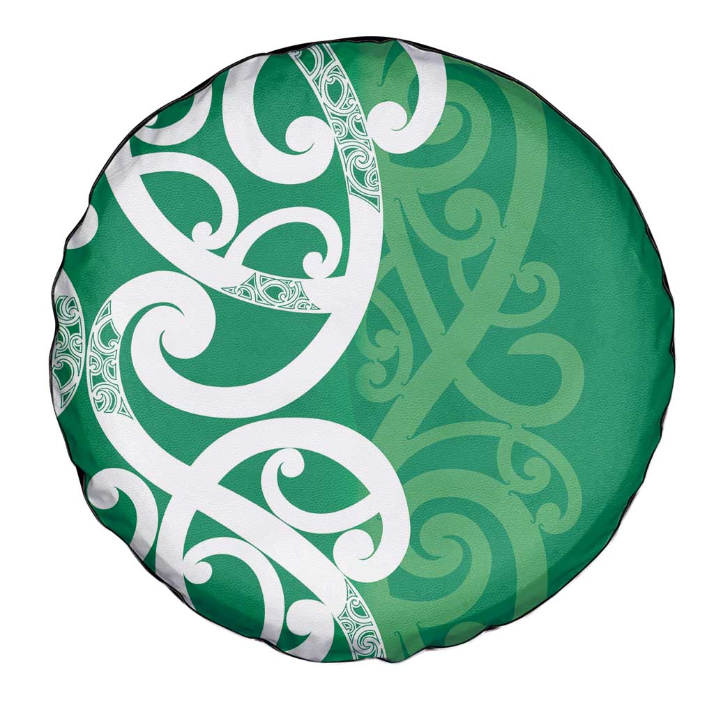 Pounamu Green Maori Spare Tire Cover Koru Kowhaiwhai - Aussie Hoodie