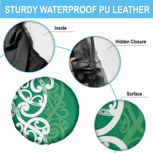 Pounamu Green Maori Spare Tire Cover Koru Kowhaiwhai - Aussie Hoodie