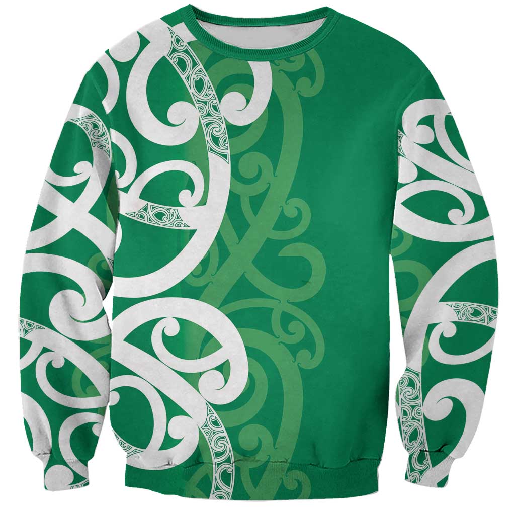 Pounamu Green Maori Sweatshirt Koru Kowhaiwhai - Aussie Hoodie