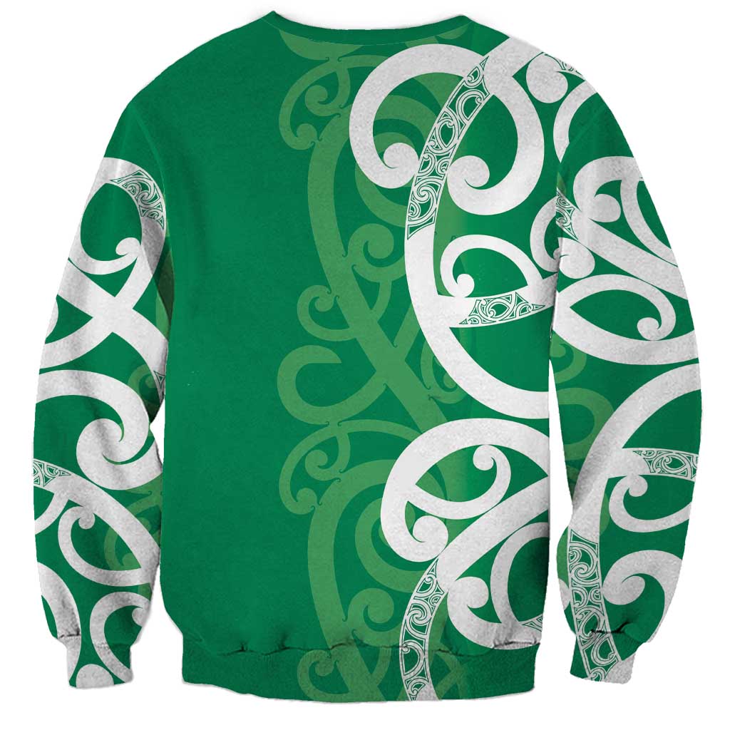 Pounamu Green Maori Sweatshirt Koru Kowhaiwhai - Aussie Hoodie