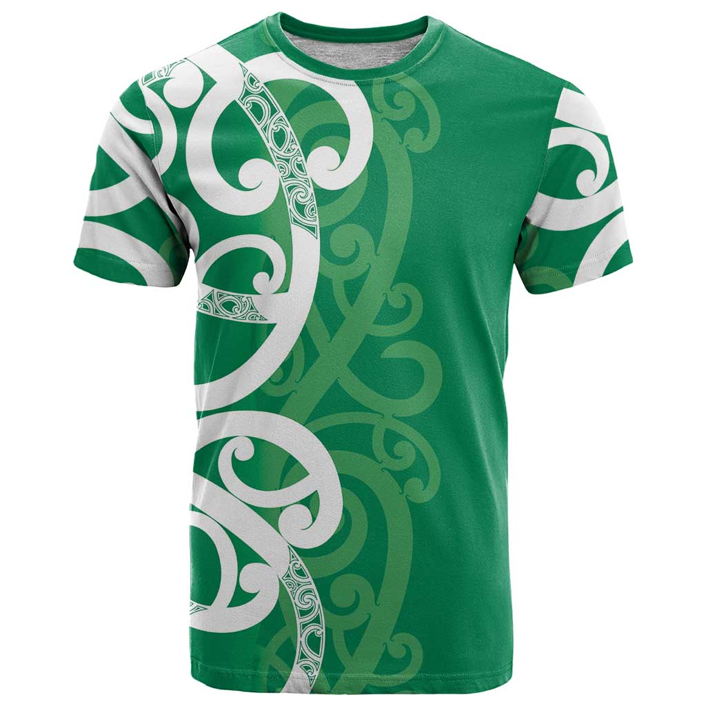 Pounamu Green Maori T Shirt Koru Kowhaiwhai - Aussie Hoodie