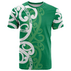 Pounamu Green Maori T Shirt Koru Kowhaiwhai - Aussie Hoodie