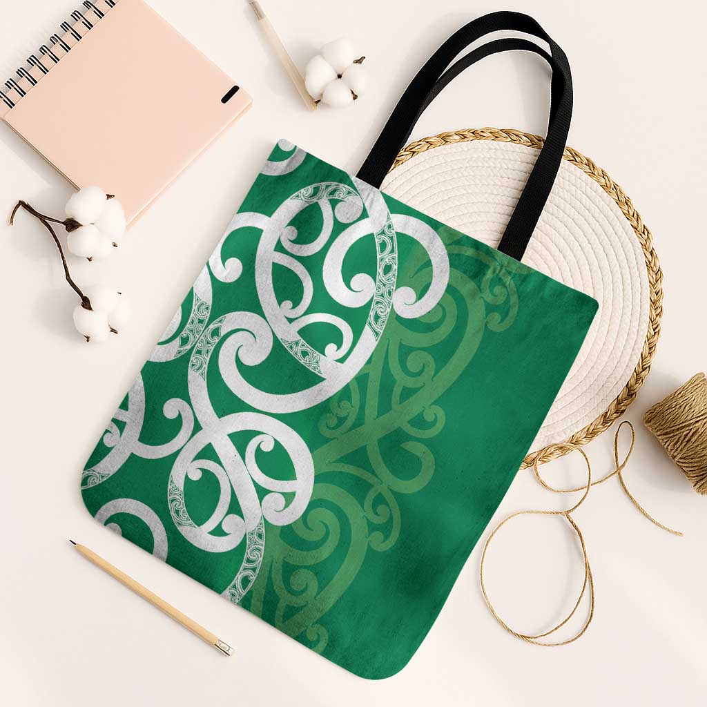 Pounamu Green Maori Tote Bag Koru Kowhaiwhai - Aussie Hoodie