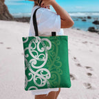 Pounamu Green Maori Tote Bag Koru Kowhaiwhai - Aussie Hoodie