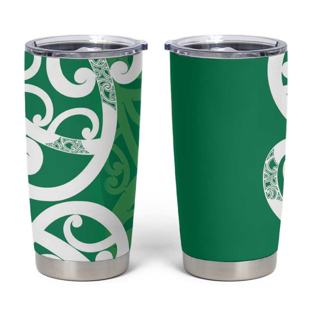 Pounamu Green Maori Tumbler Cup Koru Kowhaiwhai - Aussie Hoodie