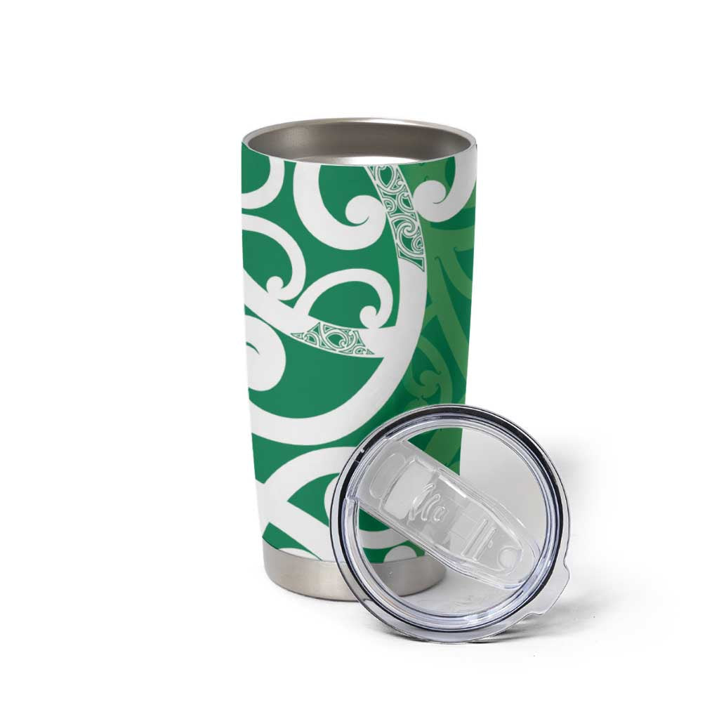 Pounamu Green Maori Tumbler Cup Koru Kowhaiwhai - Aussie Hoodie