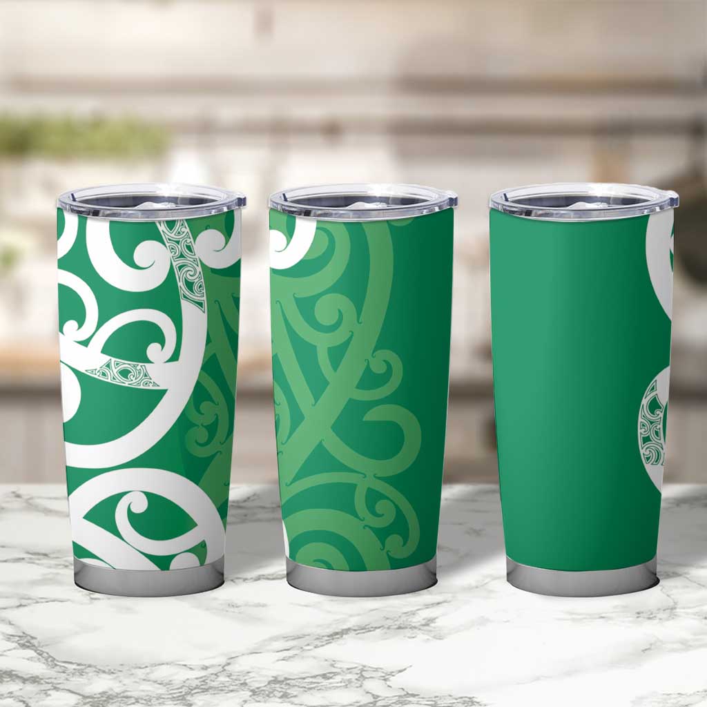 Pounamu Green Maori Tumbler Cup Koru Kowhaiwhai - Aussie Hoodie