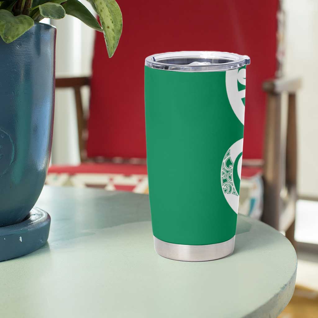 Pounamu Green Maori Tumbler Cup Koru Kowhaiwhai - Aussie Hoodie