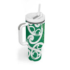 Pounamu Green Maori Tumbler With Handle Koru Kowhaiwhai - Aussie Hoodie