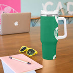 Pounamu Green Maori Tumbler With Handle Koru Kowhaiwhai - Aussie Hoodie