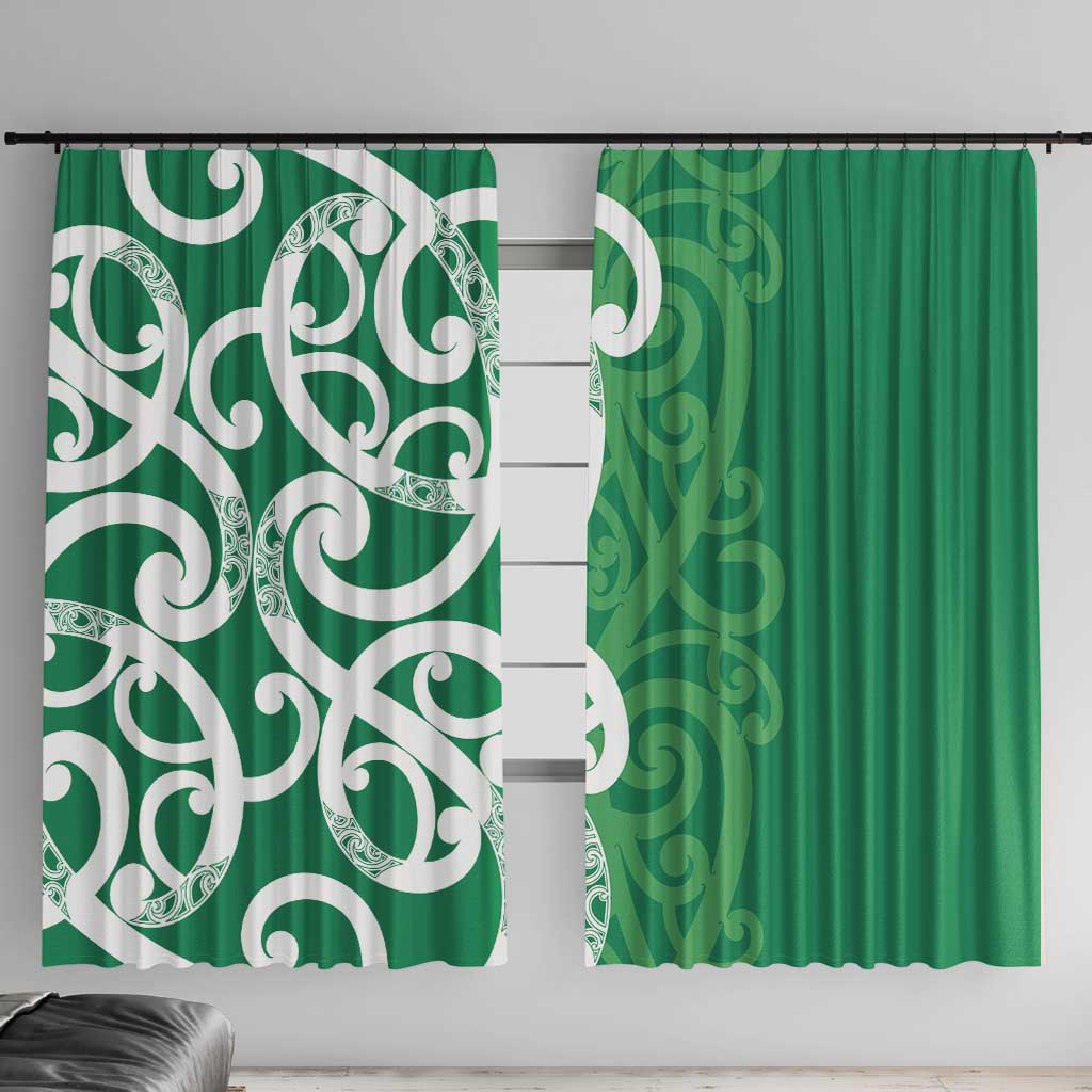 Pounamu Green Maori Window Curtain Koru Kowhaiwhai - Aussie Hoodie