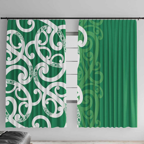 Pounamu Green Maori Window Curtain Koru Kowhaiwhai - Aussie Hoodie