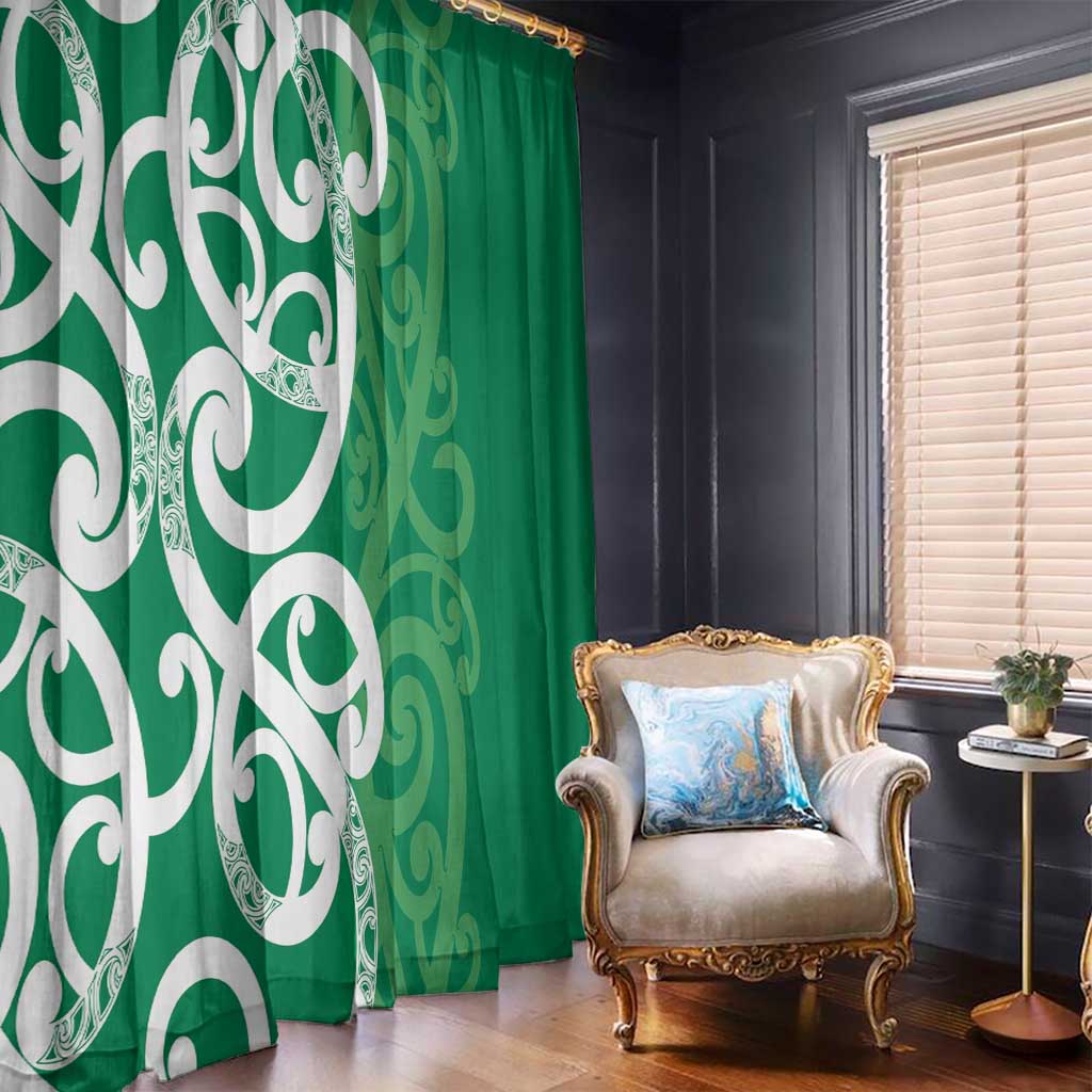Pounamu Green Maori Window Curtain Koru Kowhaiwhai - Aussie Hoodie
