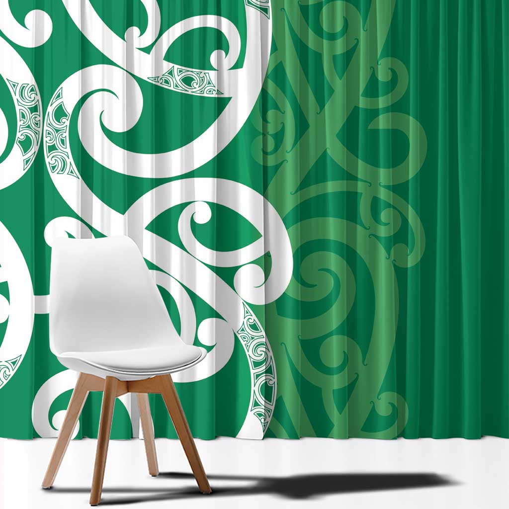 Pounamu Green Maori Window Curtain Koru Kowhaiwhai - Aussie Hoodie
