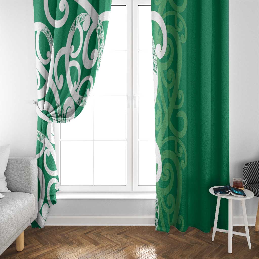 Pounamu Green Maori Window Curtain Koru Kowhaiwhai - Aussie Hoodie