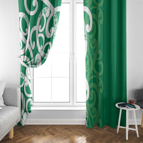 Pounamu Green Maori Window Curtain Koru Kowhaiwhai - Aussie Hoodie