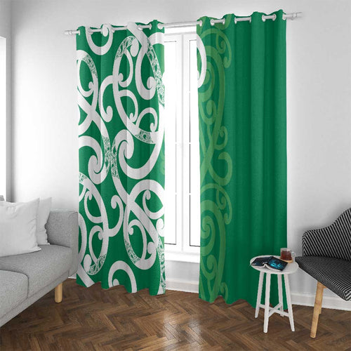 Pounamu Green Maori Window Curtain Koru Kowhaiwhai - Aussie Hoodie