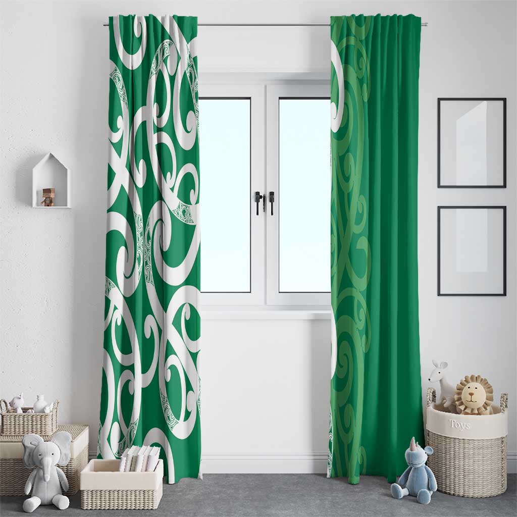 Pounamu Green Maori Window Curtain Koru Kowhaiwhai - Aussie Hoodie