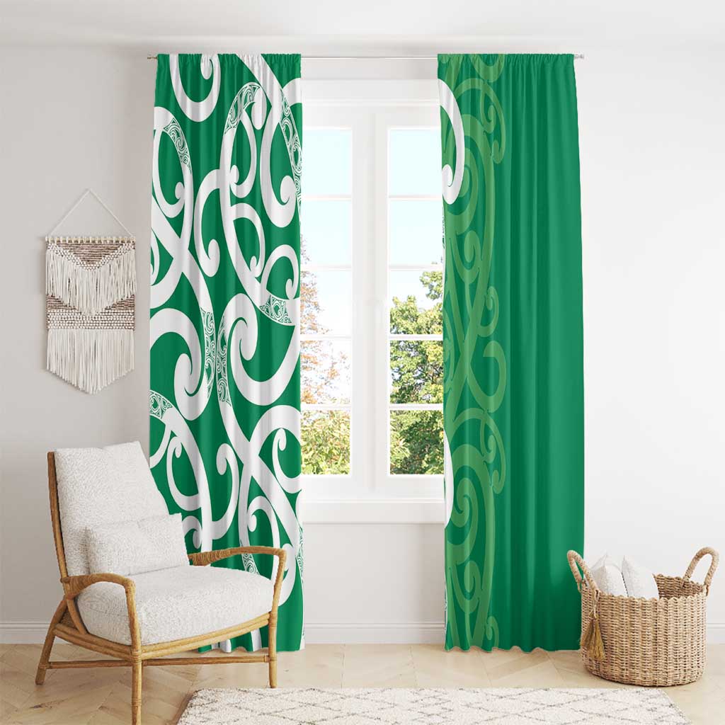 Pounamu Green Maori Window Curtain Koru Kowhaiwhai - Aussie Hoodie