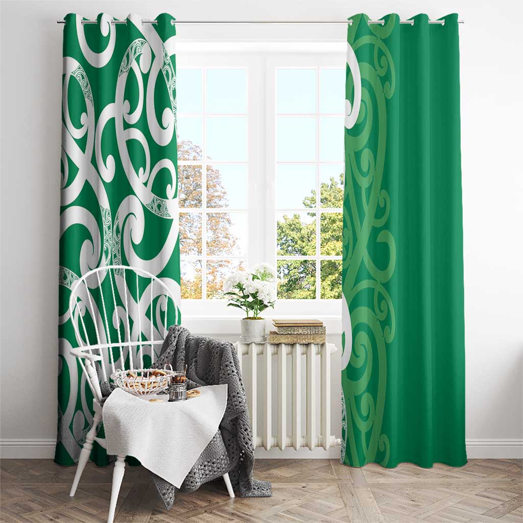 Pounamu Green Maori Window Curtain Koru Kowhaiwhai - Aussie Hoodie