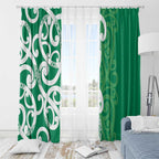 Pounamu Green Maori Window Curtain Koru Kowhaiwhai - Aussie Hoodie