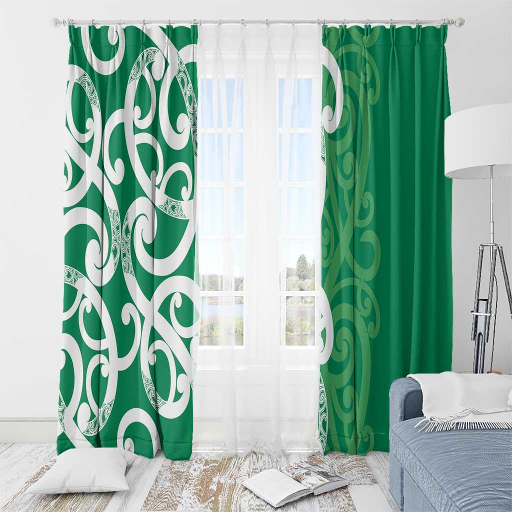 Pounamu Green Maori Window Curtain Koru Kowhaiwhai - Aussie Hoodie