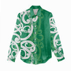 Pounamu Green Maori Women Casual Shirt Koru Kowhaiwhai - Aussie Hoodie