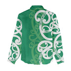 Pounamu Green Maori Women Casual Shirt Koru Kowhaiwhai - Aussie Hoodie