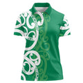Pounamu Green Maori Women Polo Shirt Koru Kowhaiwhai - Aussie Hoodie