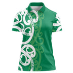 Pounamu Green Maori Women Polo Shirt Koru Kowhaiwhai - Aussie Hoodie