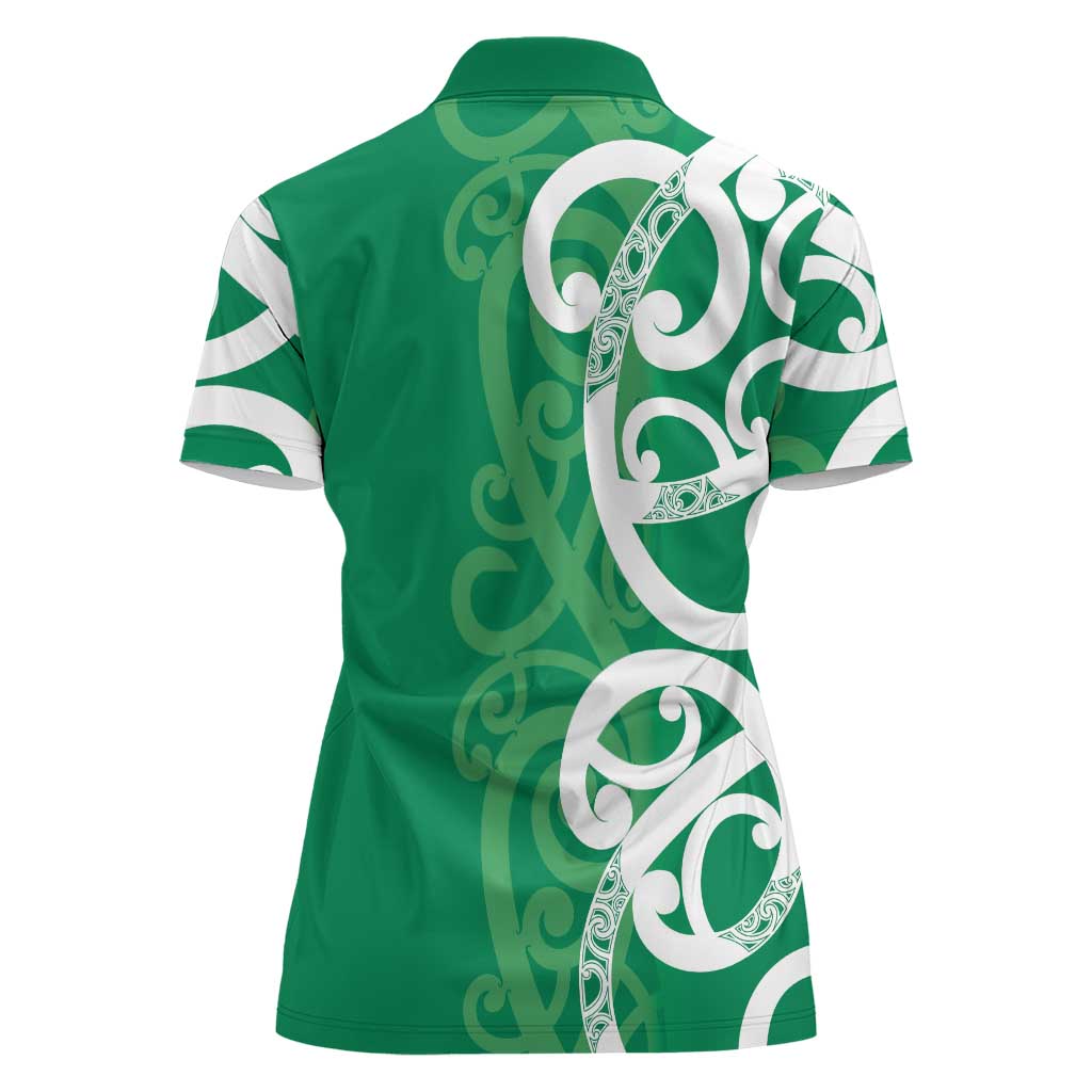 Pounamu Green Maori Women Polo Shirt Koru Kowhaiwhai - Aussie Hoodie