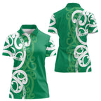 Pounamu Green Maori Women Polo Shirt Koru Kowhaiwhai - Aussie Hoodie