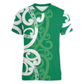 Pounamu Green Maori Women V-Neck T-Shirt Koru Kowhaiwhai - Aussie Hoodie