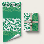 Pounamu Green Maori Wrapping Paper Koru Kowhaiwhai
