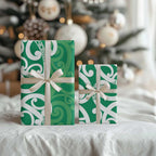 Pounamu Green Maori Wrapping Paper Koru Kowhaiwhai