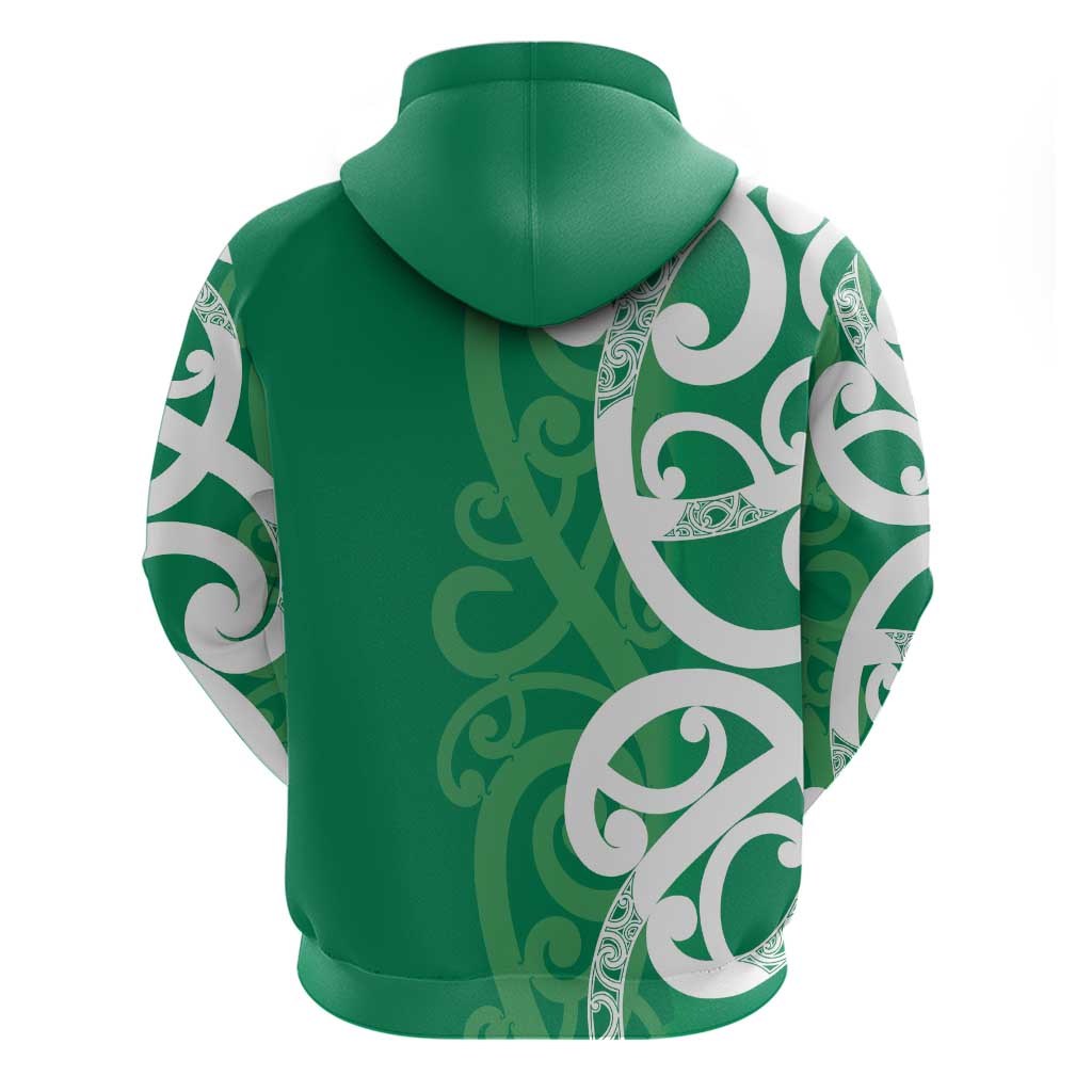 Pounamu Green Maori Zip Hoodie Koru Kowhaiwhai - Aussie Hoodie